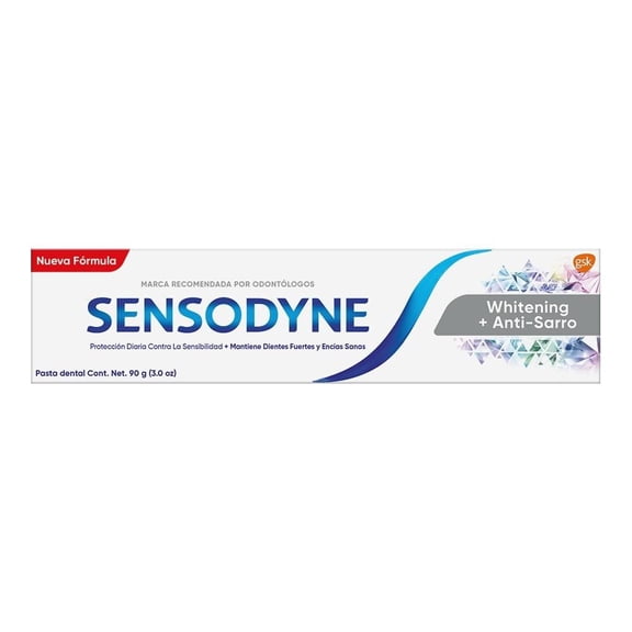 Pasta de dientes para sensibilidad Sensodyne Whitening  Anti-Sarro sabor menta de 90g