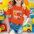 thumbnail image 2 of PMVFHDE Hauts pour Filles T-Shirts pour Filles T-Shirts Décontractés pour Filles T-Shirts Amples pour Filles et Garçons Col Rond Manches Courtes T-Shirt d'Été Décontracté Orange, 1-2 Ans, 2 of 4