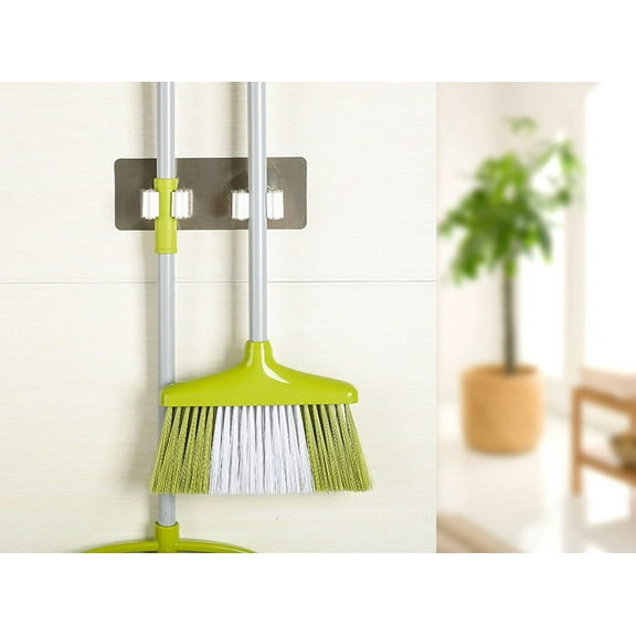 Bifavgk Mop Holder Wall Mount Broom Holder Wall Mount Wall Mounted Mop Organizer Holder Wall Hooks Brush Hanger Storage Rack Kitchen Tool Broom Holder Wall Mount Cleaning Supplies Organizer