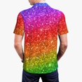 Balery Colorful Glitter Printed Men’s Short Sleeve Polo Shirt