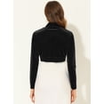 thumbnail image 4 of Cárdigan Allegra K Bolero Terciopelo Negro L para Mujer, 4 of 5