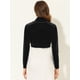 thumbnail image 4 of INSPIRE CHIC Cárdigan bolero recortado con frente abierto de terciopelo para mujer de manga larga para vestidos Negro XL, 4 of 5