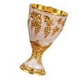 thumbnail image 3 of jicheng Vintage Medieval Goblet Engraved Zinc Alloy Vintage Handcraft Metal Cup gold white, 3 of 9