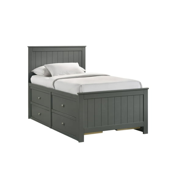 Picket House Furnishings Santino Twin Captains Bed in Gray
