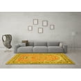 thumbnail image 3 of Ahgly Company Machine Washable Indoor Square Persian Yellow Traditional Area Rugs, 5' Square, 3 of 4