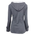 thumbnail image 7 of Women Fleece Jacket With Hood Fashion Horn Button Winter Warm Thicken Coat Long Soft Windbreaker Insulated Overcoat, 7 of 7