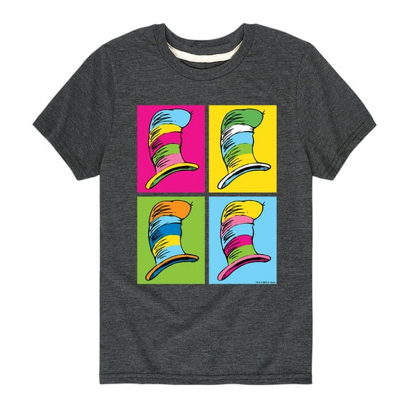 Dr. Seuss - Cat In The Hat Color Block Hats - Toddler And Youth Short Sleeve Graphic T-Shirt