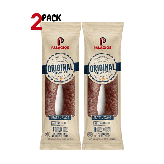 Palacios Authentic Spanish Chorizo Mild – Imported from Spain, 7.9 Oz (Pack of 2, Total 15.8 Oz)