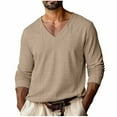 thumbnail image 2 of Xuniizn Mens Long Sleeve Shirts Solid V Neck Pullover Casual Loose Basic Sweatshirts Plus Size Soft Cozy Lightweight Sweater Tops, S-3XL, 2 of 6