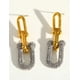 thumbnail image 3 of Aretes de oro laminado en forma de U con brillos, 3 of 6