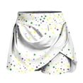 thumbnail image 5 of Sequin Mini Skirt for Women Sparkly Print Casual Elastic Waist Double Layer Athletic Skirt Festival Wear Pink M, 5 of 6