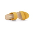 thumbnail image 4 of BLISSFUL STEP Women's Shoes Dual Straps Mid Block Heel Slide Sandals Yellow 9, 4 of 8