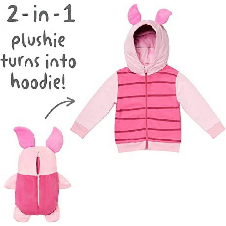 Cubcoats Piglet 2 in 1 Transforming Classic Zip Up Hoodie Soft Plushie Pink Unisex Size 10T