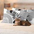 thumbnail image 3 of Grey Boho Geometric Outdoor Waterproof Pillow Covers, Vintage Ethnic Abstract Lines Leaves Decorative Rectangle Throw Pillowcase Sofa Cushion Sham for Patio/Couch/Chair, 20"x12" 2 Pack, 3 of 8