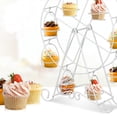 thumbnail image 4 of Ounissouiy Soporte para cupcakes de acero inoxidable, 8 tazas, cocina, rueda de panadería, soporte para pasteles, encimera de escritorio, fiesta, Cocina y Comedor Plata Ounissouiy HA071603-01B, 4 of 6