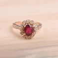 thumbnail image 5 of HeartsAndYou 2ct Natural Ruby & Diamond Engage Ring Halo Floral Solitaire 14k SOLID Rose Gold, 5 of 9