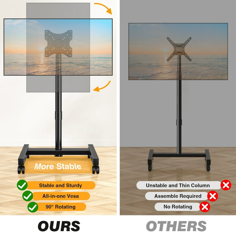 RTVR Rolling TV Stand with Wheels for 13-50 inch Screens photo 5