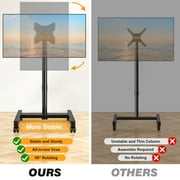RTVR Rolling TV Stand with Wheels for 13 to 50 inch Screens, Mobile TV Mount Floor Stand Tilt Cart
