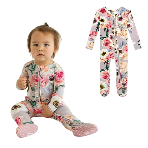 Pijama Footie Posh Peanut de 3 a 6 meses con cierre con volantes
