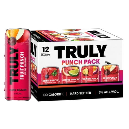 Truly Hard Seltzer Punch Variety pack, 12 pack, 12 fl oz Aluminum Cans, 5% ABV