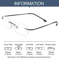 thumbnail image 2 of Unisex Classic Ultralight Frameless Frame Far Sight Eyewear Reading Glasses Presbyopia Eyeglasses Anti Blue-ray GOLD STRENGTH +1.50, 2 of 8