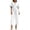 White, variant on Womens Casual Cropped Wide Leg Jumpsuit Puff Sleeve Notch V Neck Self Belted Baggy Vacation Romper Pants