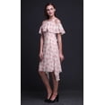 thumbnail image 4 of Bimba Robe Midi à Manches Flottantes Imprimé Floral Rose Épaules Dénudées Femme - TTTG, 4 of 6