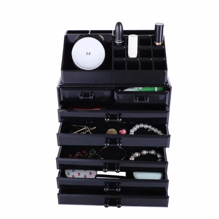 3pcs Set Transparent Plastic Cosmetics Makeup Jewelry Storage