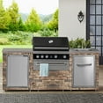 thumbnail image 2 of Prokan Desert Sunrise 5-Burner Propane Grill Island with Stainless Steel Fridge and Sink, 2 of 22