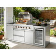 thumbnail image 2 of Daheat 86-inch 4-Burner 72000 BTU Deluxe Stainless Steel Gas Outdoor Kitchen Bar Barbecue Island Grill + Wine Refrigerator + Stainless Steel Sink/Faucet, 2 of 13