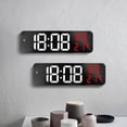 thumbnail image 4 of Large Mirror Design Electronic Clock, Time Display Clock with Temperature Date for Home Office Bedroom Living Room, 4 of 7
