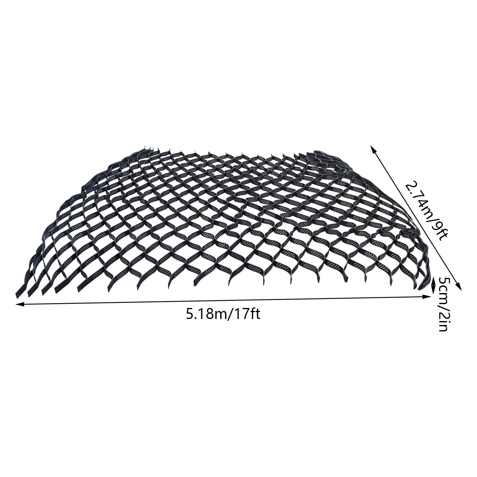 2" Thick Geo Grid Mesh for Gravel Walkways Driveway HDPE 160 sq ft Ground Geogrid Retaining Wall Reinforcement for Landscape, Patios, Parking Lots, Desert, Saline/Swelling Soil