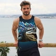 thumbnail image 6 of Gukieu Starry Sky Colorful Crocodile Print Men's Quick Dry Fitness Vest, Round Neck Sleeveless Fitness Bodybuilding Top-Small, 6 of 7