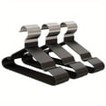 thumbnail image 5 of 10/20 pieces heavy duty metal non-marking non-slip groove hangers for bathroom, bedroom, wardrobe, closet, home, dormitory, etc. Made of 40-50g high manganese steel, standard hangers, 5 of 9