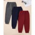 thumbnail image 4 of Toddler Boys Clothes Boys Pants Toddler Kids Boys Sweatpants 3 Pack Elastic Waist Joggers Color-blocked Pants 2T 3T 4T 5T Size 6 7 Black Red Gray, 4 of 7