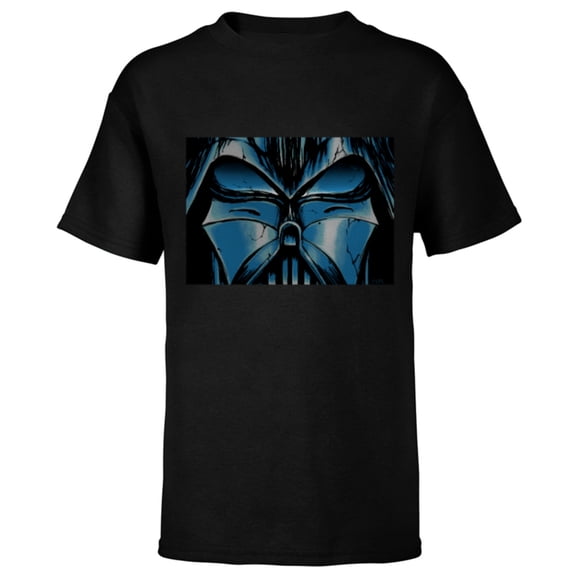 Star Wars Darth Vader Eyes Comic Book Artwork - Short Sleeve T-Shirt for Kids - Customized-Black