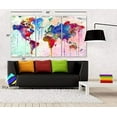 thumbnail image 2 of Original by BoxColors Large 30"x 60" 3 Panels 30x20 Ea Art Canvas Print Map world Watercolor Abstract Colorful Wall decor Home Office interior Decor (framed 1.5" depth), 2 of 6