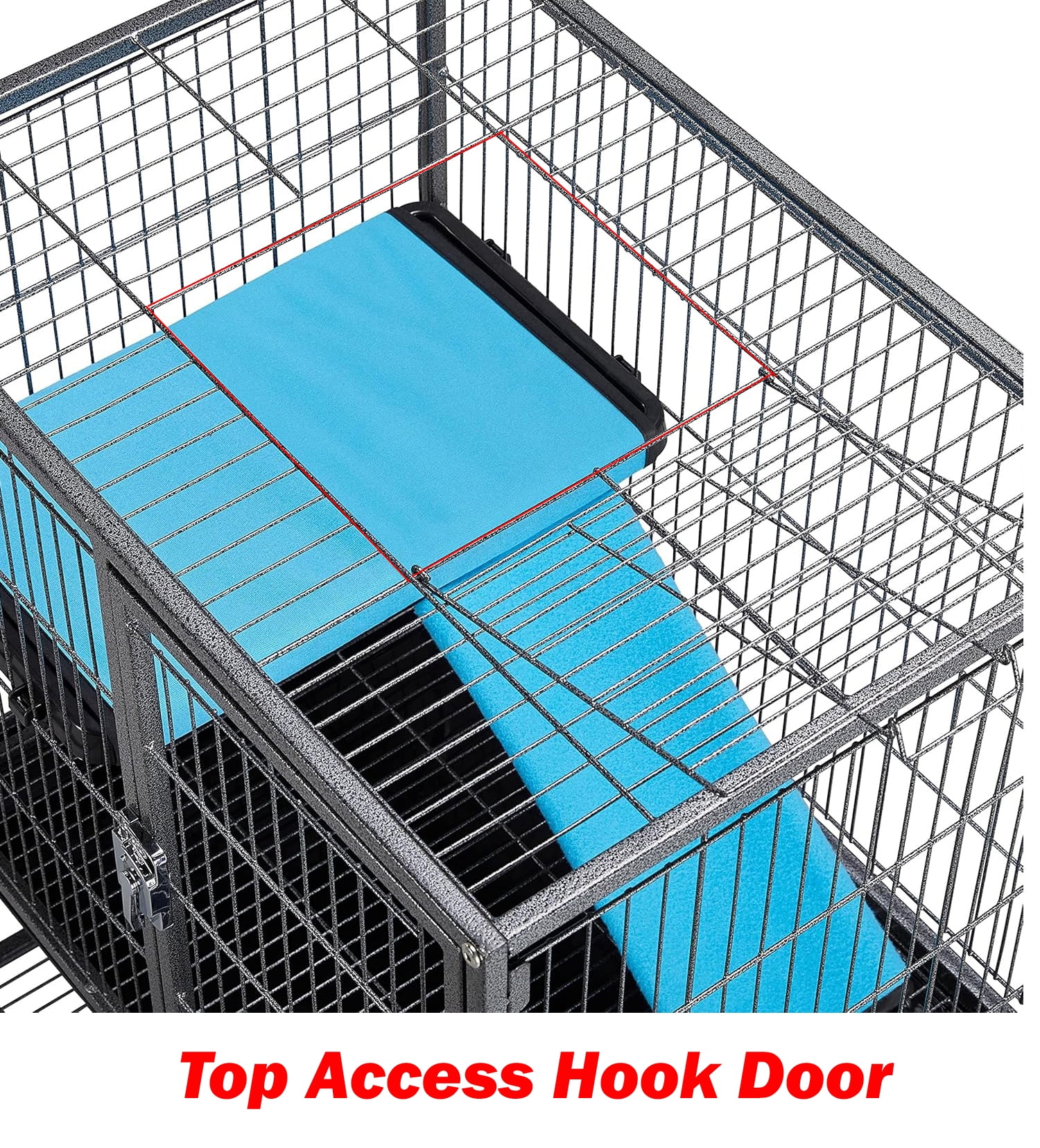 4-Level Two Story Double Unit Sturdy Small Animal Critter Home Metal Cage Hamster Habitat Mouse Rat Gerbil House Tight 1/2-inch Wire Spacing Rolling Cage for Ferret Hammock Chinchilla Sugar Glider