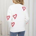 thumbnail image 5 of Zedker Cute Women'S Fall Winter Heart Pattern Knitted Sweaters,Casual Long Sleeve Crewneck Pullover,Cozy Soft Comfortable Casual Tops,White,L, 5 of 8