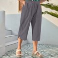 thumbnail image 2 of Summer Savings Clearance! Womens Solid Color Pocket Bottom Slit Pants Sales Today Clearance!, 2 of 9