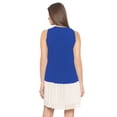 thumbnail image 3 of eloria Women's Georgette Pleated Boat Neck Sleevless Summer Casual Midi Dress, Color : Royal Blue | Size : L, 3 of 6