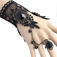 thumbnail image 1 of Anillo de pulsera Steampunk de encaje floral gótico, guantes vintage con cuentas, conjunto de anillo y pulsera nupcial, 1 of 5