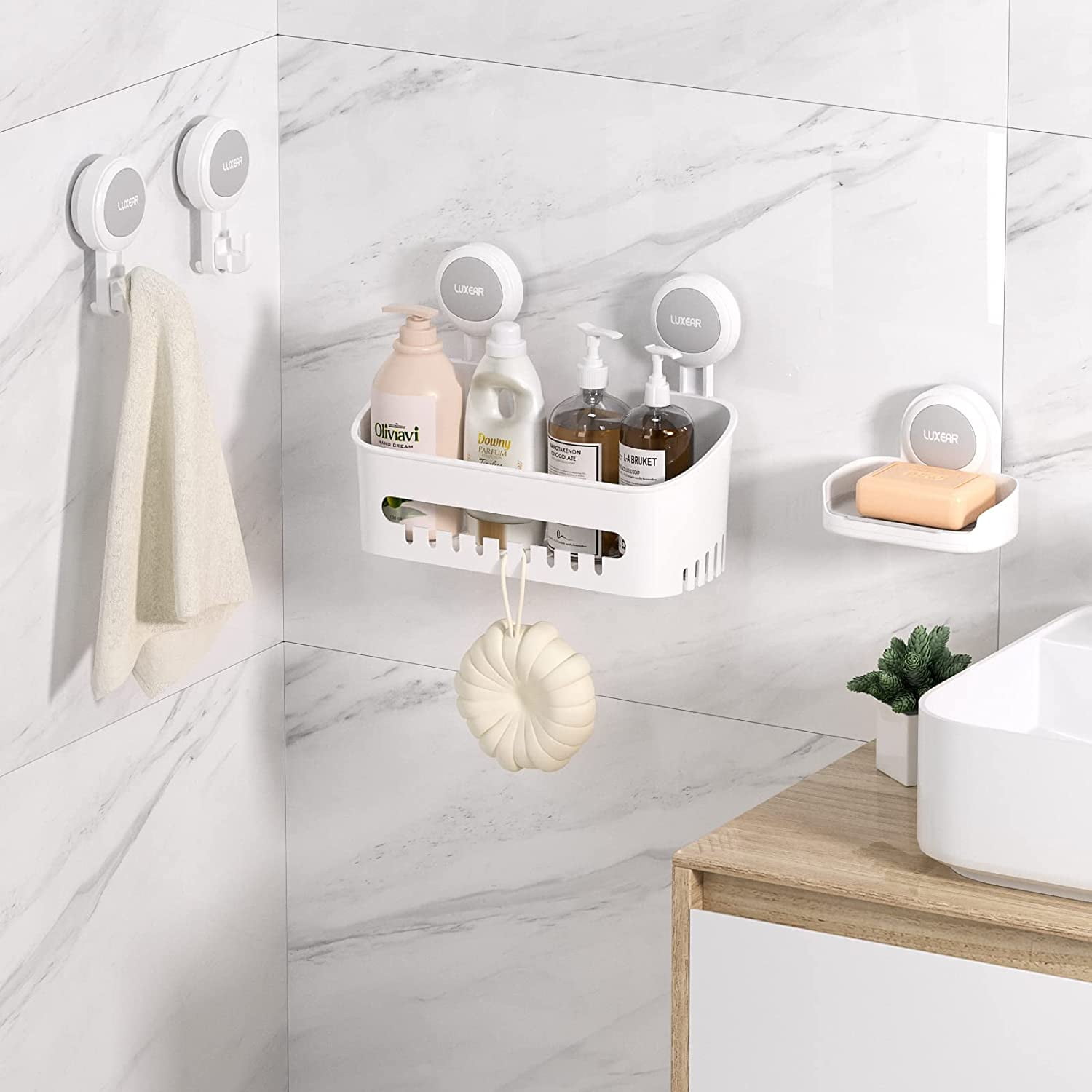LUXEAR Adhesive Shower Caddy Review