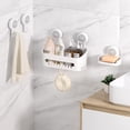 thumbnail image 5 of Luxear 4 Packs Shower Caddy Suction Cup Set - Shower Shelf+Soap Dish+Suction Hooks - NO-Drilling Removable Powerful Waterproof DIY Shower Organizer for Shower Bathroom Kitchen, 5 of 8