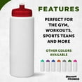 thumbnail image 2 of HDPE Plastic Leak-Free Bottles 32 oz. Set of 10, Bulk Pack - BPA Free, Great for Gym, Camping, Backpacking, School - Trans Red, 2 of 5
