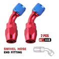 thumbnail image 1 of AN6 8 10 Oil Fuel Hose Swivel Anodized Aluminum Straight Elbow 45 90 Degree Fuel Oil Hose End Reusable~2863, 1 of 1