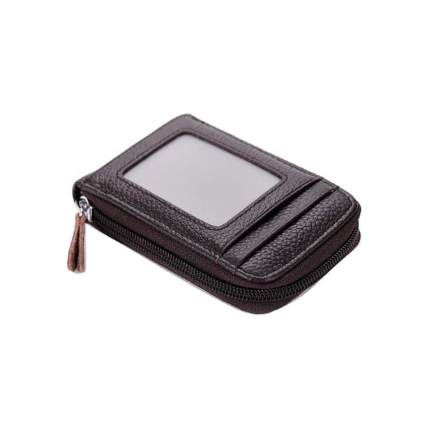 Sonducket Cartera para hombre, tarjetero de cuero, bolsillo, Vintage, bloqueo de negocios, cremallera, contenedor, monedero, billetera con cremallera, Carteras Café Sonducket AP016845-04