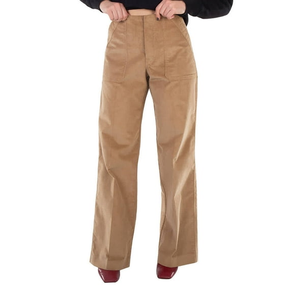 Moncler High-Waisted Straight Trousers, Brand Size 40 (US Size 2)