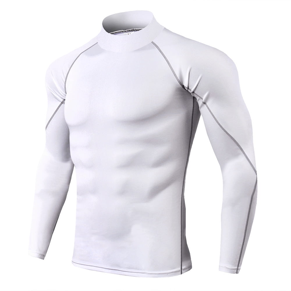 winkel Defecte band Men's Thermal Long Sleeve high neck fitness Compression Shirts, Athletic  Base Layer Top, Winter Gear Running T-Shirt - Walmart.com