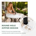 thumbnail image 4 of Round Outdoor Tablecloth with Umbrella Hole and Zipper, Eucalyptus Leaves Tablecloth with Elastic Waterproof, Khaki Summer Botanical Weeping Patio Table Covers for 55" - 60" Picnic Pool Tables, 4 of 9